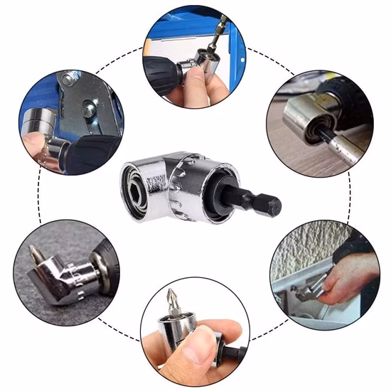 105 Set di cacciaviti angolari Adattatore per supporto per chiave a tubo Utensili manuali regolabili Strumento per cacciavite angolare 1/4 "Presa esagonale