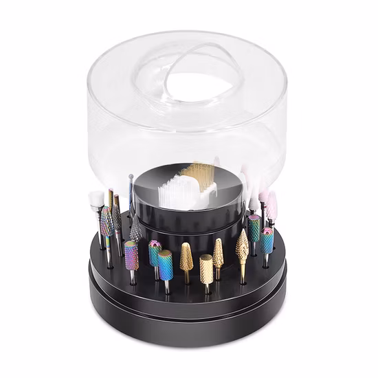 Custodia per trapano per unghie in plastica vuota dal design più recente, 30 slot per bit, supporto per display, scatola per strumenti per unghie