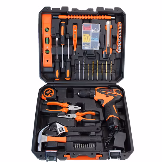 Nuovo arrivo 108 pezzi Kit scatola hardware meccanico Cassetta degli attrezzi per uso domestico Set strumenti di riparazione auto