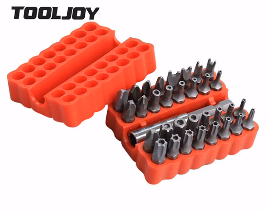 Fornitura diretta in fabbrica Punte a percussione per cacciavite da 33 pezzi con set di driver per portapunte in acciaio S2