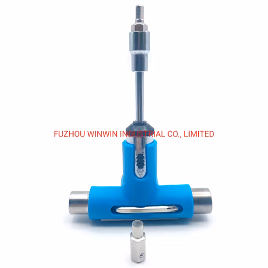 Strumento per skateboard tutto in uno, strumento per skateboard multifunzione con chiave a brugola di tipo T e cacciavite a croce di tipo L, strumento per skate a cricchetto (WW-ST04)