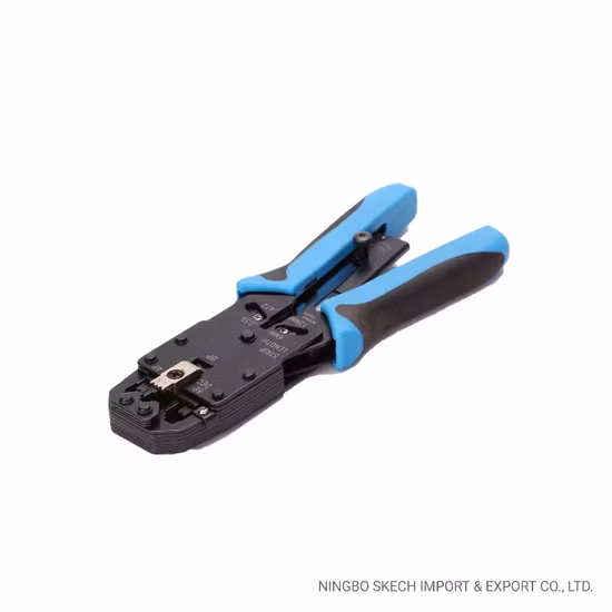 Strumento per crimpare cavi di rete LAN per RJ45/8p8c, Rj12/6p6c, Rj11/6p4c, Rj9/4p4c con cricchetto