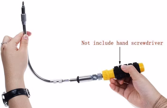 Portapunte per cacciavite con prolunga per punta ad albero flessibile